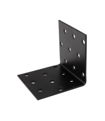 Vinclu negru placa perforata imbinare lemn 60 x 60 x 60 mm, grosime 2 mm, EvoTools